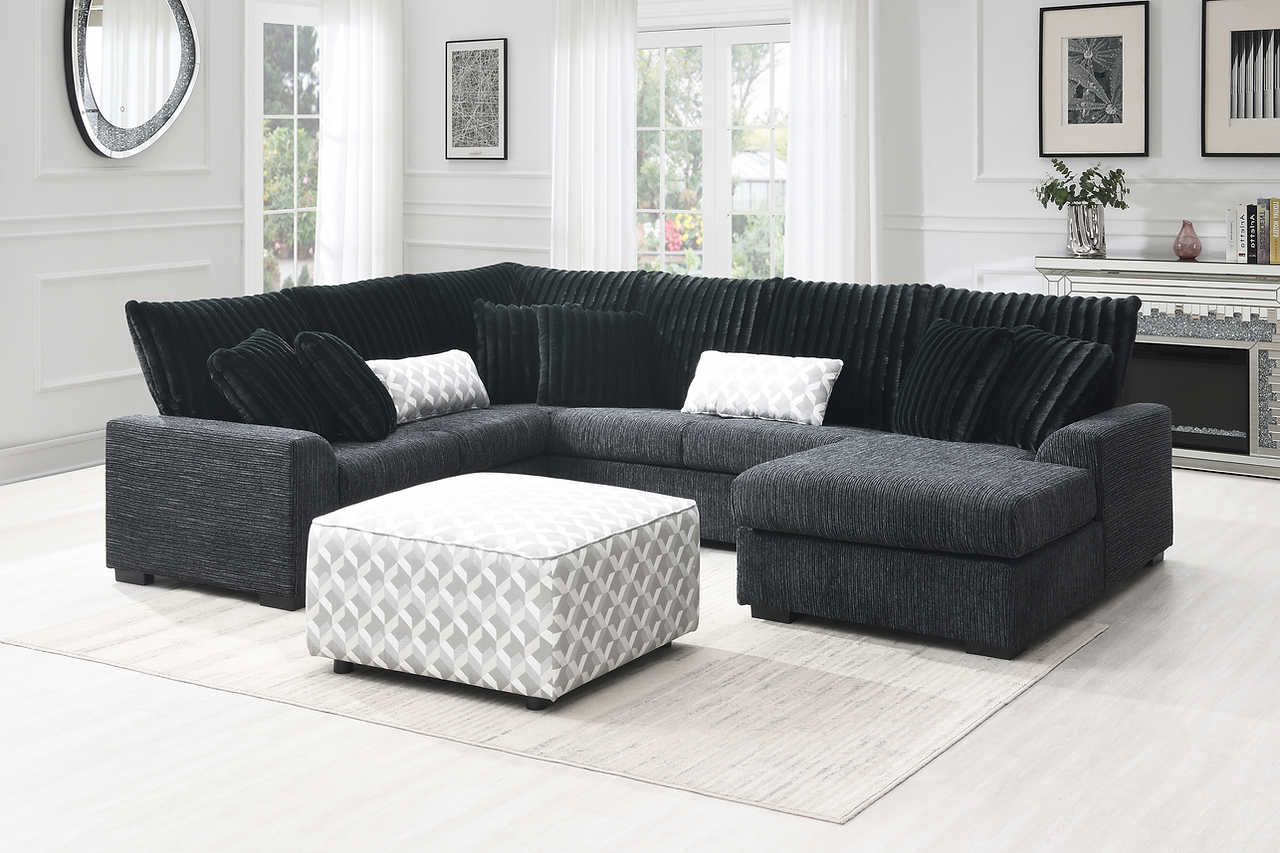 main view of Brady Black Sectional sectional sofa
