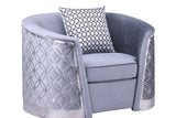 Alternate front view of Athena Grey sofa and loveseat set