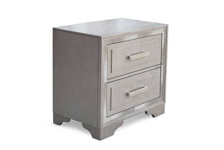 Miramar gray nightstand front angled view