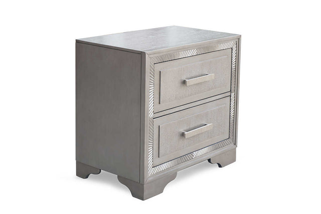Miramar gray nightstand front angled view