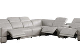 Close-up of power recliner control on Franco sectional