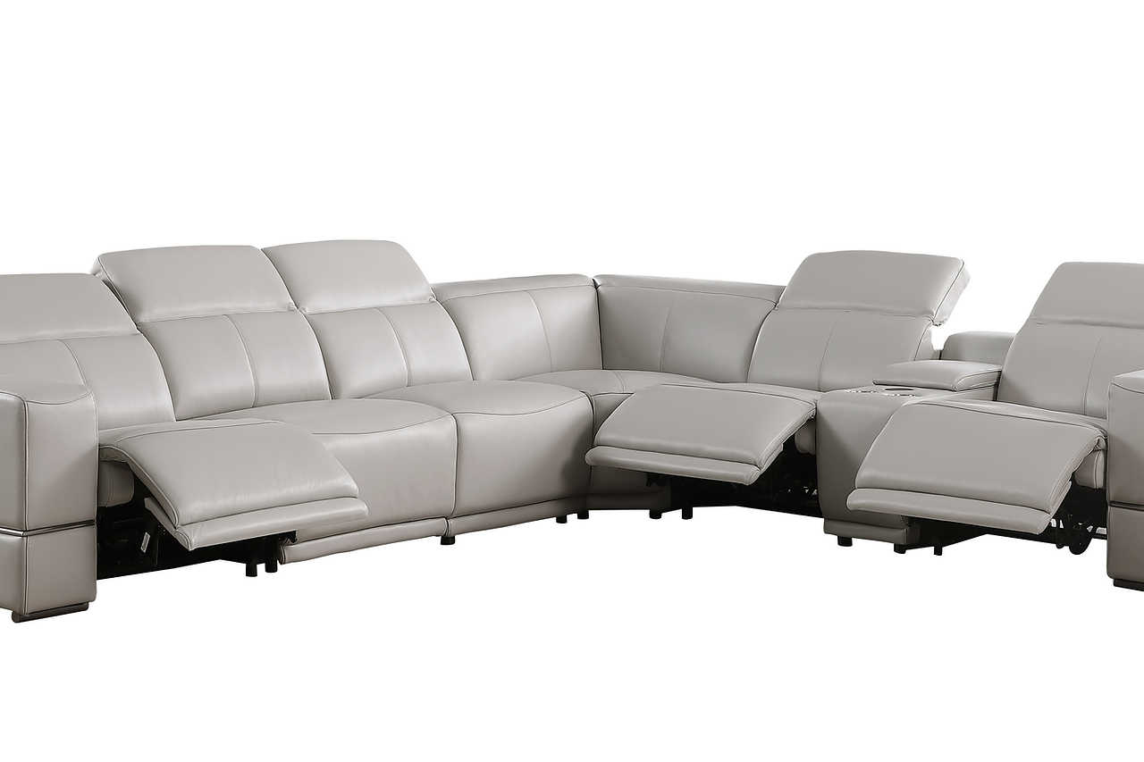 Close-up of power recliner control on Franco sectional