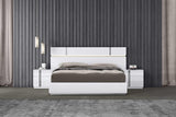 Chloe White Gloss King Bed LED headboard detail