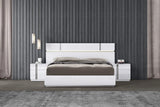 Side angle of Chloe white contemporary chest