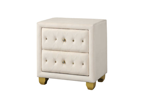 Olivia beige nightstand front angle