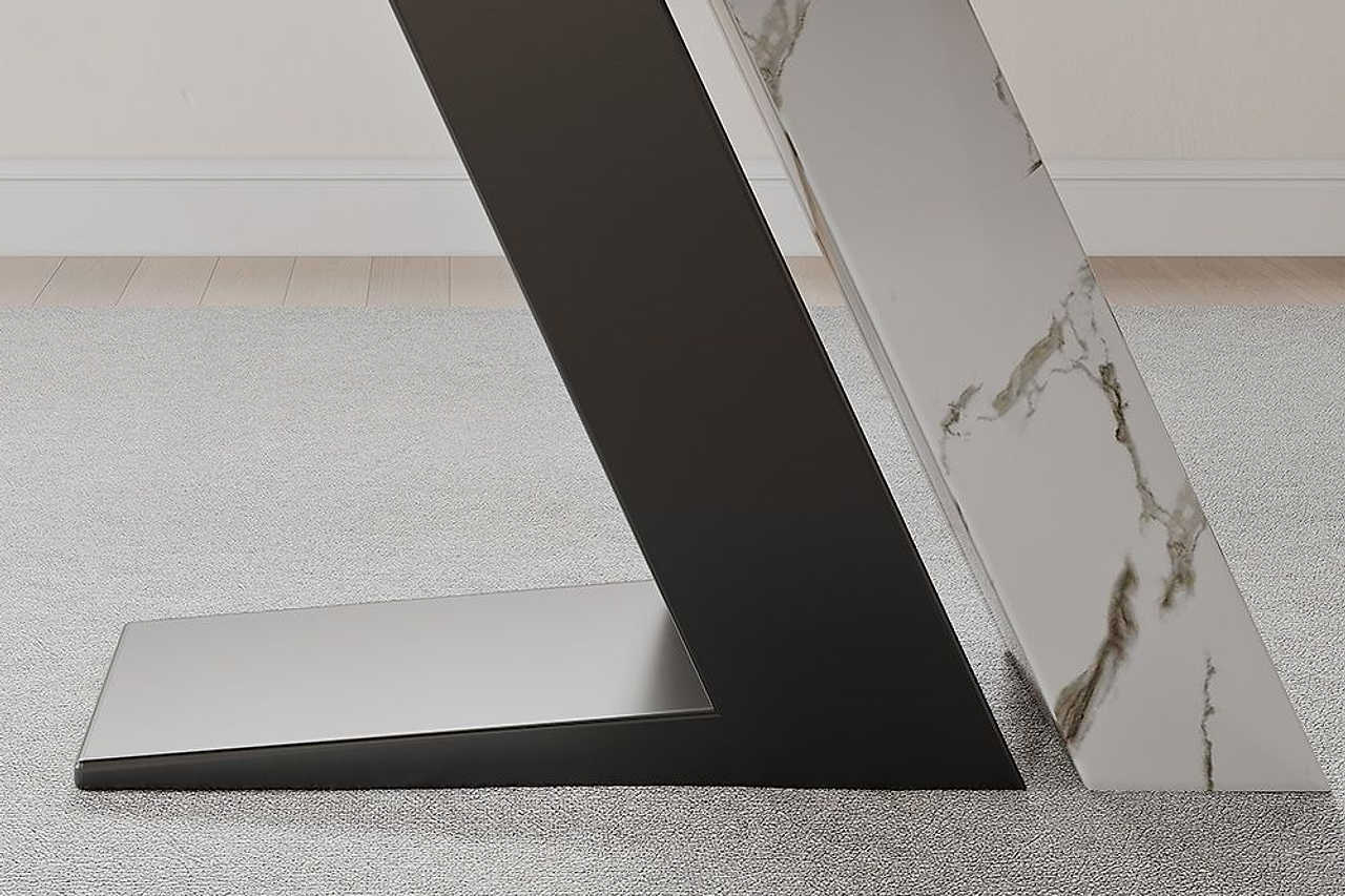 Gobi 79-inch modern white dining table full main view