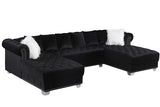 Close-up view of velvet tufted detailing on Jordan II sectional