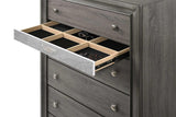 Solid wood and veneer materials on Hannah Grey dresser