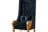 Throne Black Accent Chair back and profile view