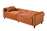 Cozy Rust Sofa Bed close-up fabric detail