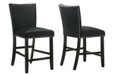 Side view of Valentino black marble counter height dining set