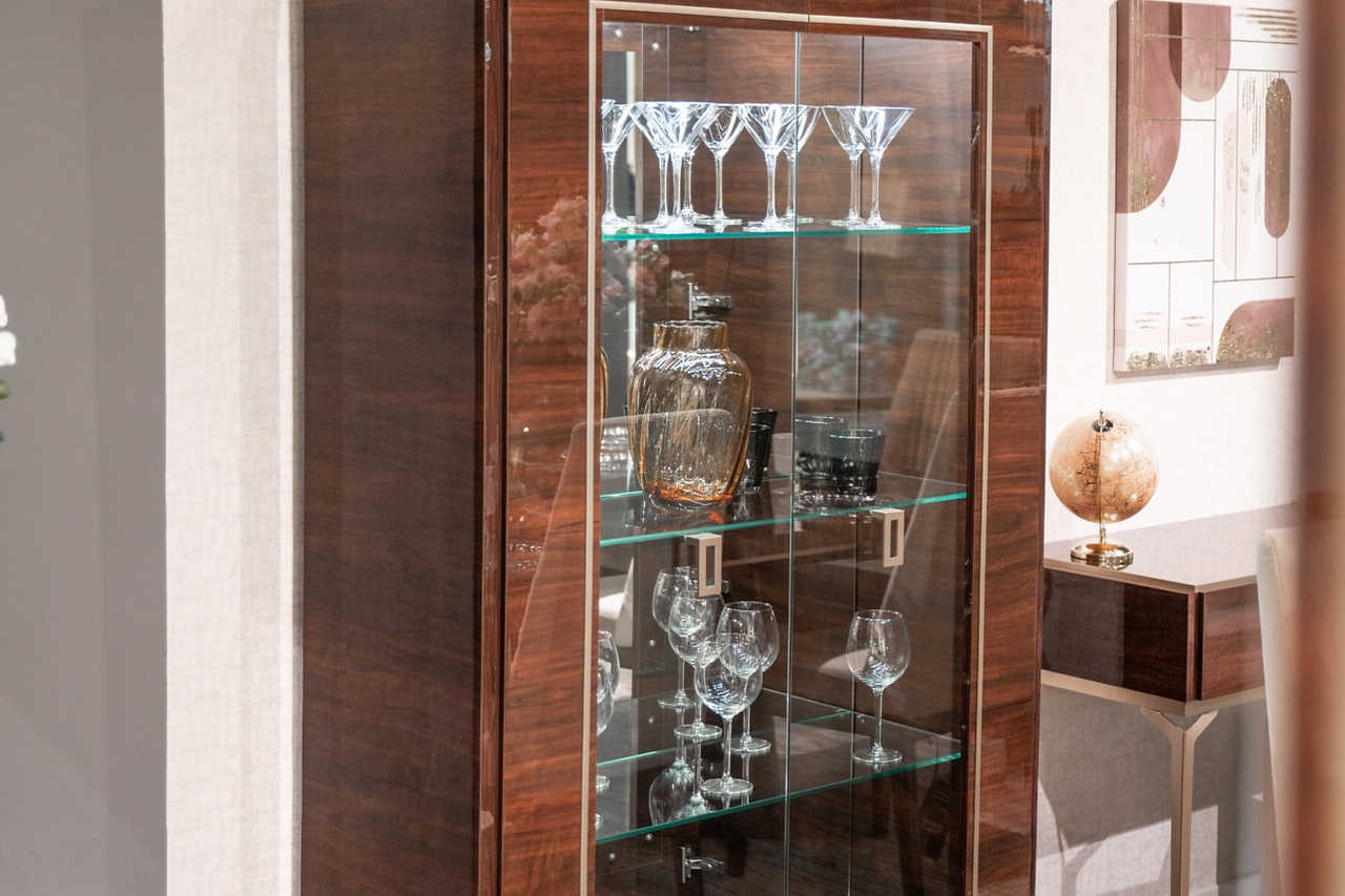 Eva Dining Buffet with ambient lighting reflection