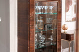 Eva Dining Chair next to dining table in walnut finish