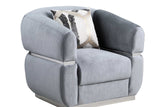 Carmela Grey Velvet Living Room Set fabric detail