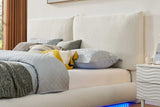 Multi-color LED lighting on headboard of Zima queen bed