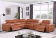 Picasso Carmel sectional sofa front view showing power recliners