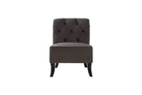 Bing Ash Grey Fabric Tufted Sofa front angle