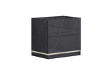Zoe Graphite Modern Contemporary High Gloss Lacquer Solid Wood 5-Drawers Chest - Ella Furniture