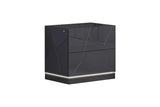 Zoe Graphite 2-Drawer Nightstand front view showing drawers