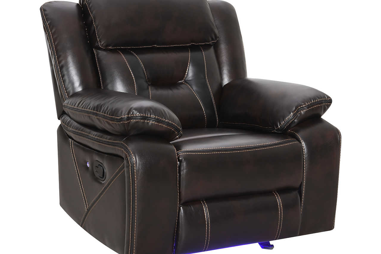 Dark brown upholstery texture of Concord reclining set
