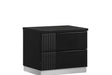 Modena Black Nightstand side angle showing two drawers