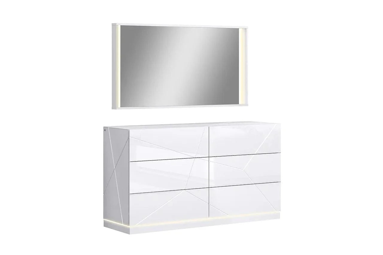 Lea White LED Panel Bedroom Set alternate main view of bed