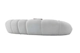 Front view of Big Cloud white fur fabric sectional sofa