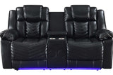 Side view of Lucky Charm leather gel reclining sofa
