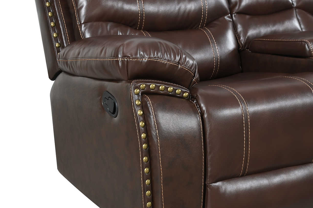 Delmar Brown Air Leather 3-Piece Reclining Set