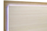 Side angle of Maya Natural LED Panel Bedroom Set bed
