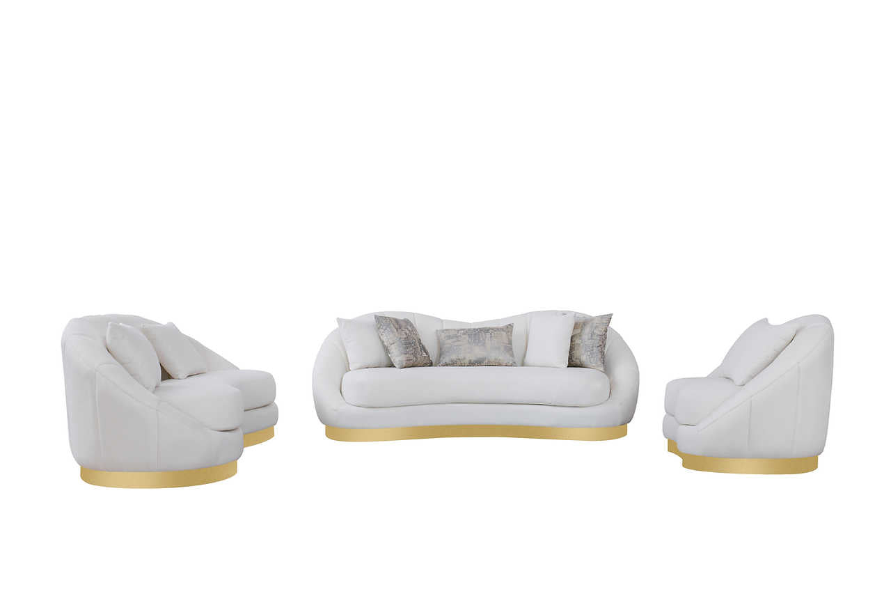 Olena Ivory Living Room Set side view