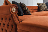 Brooklyn Orange Sectional sofa side angle