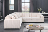Comfy II Cream 3-Piece Sectional Sofa front angle