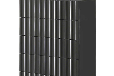Mona Gray Chest front view showing drawer design