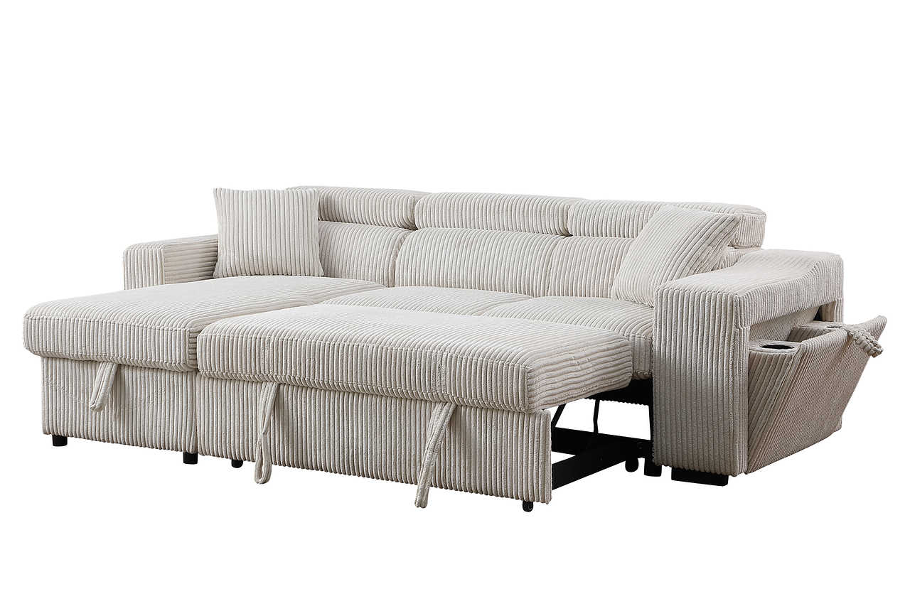 Living room setting with Bonaterra Beige Reversible Sectional