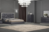 Zoe Graphite 2-Drawer Nightstand angled side view