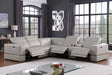 Franco light gray sectional front view showing power recliners