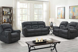 Houston Dark Grey Modern Contemporary Metal Swivel Glider Fabric Reclining Sofa - Ella Furniture