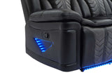 Prime Time Black Air Leather 3-Piece Reclining Set