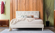 Kiran cream upholstered platform full bed front view