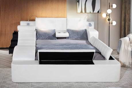 Apollo Queen bed front view with LED lighting