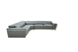 detail view of Domo Grey Leather Sectional sectional sofa