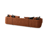 Rust Orange Sicilya Sectional Sofa full front view