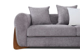Stylus Pewter Living Room Set in natural light showcasing color