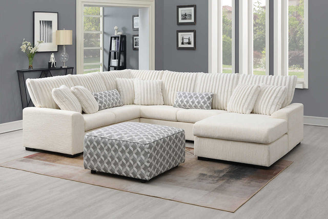 Brady Beige Fabric Sectional sofa main view
