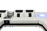 Matrix White/Black Modern Contemporary Wood, Engineered Wood Faux Leather Sectional - Ella Furniture
