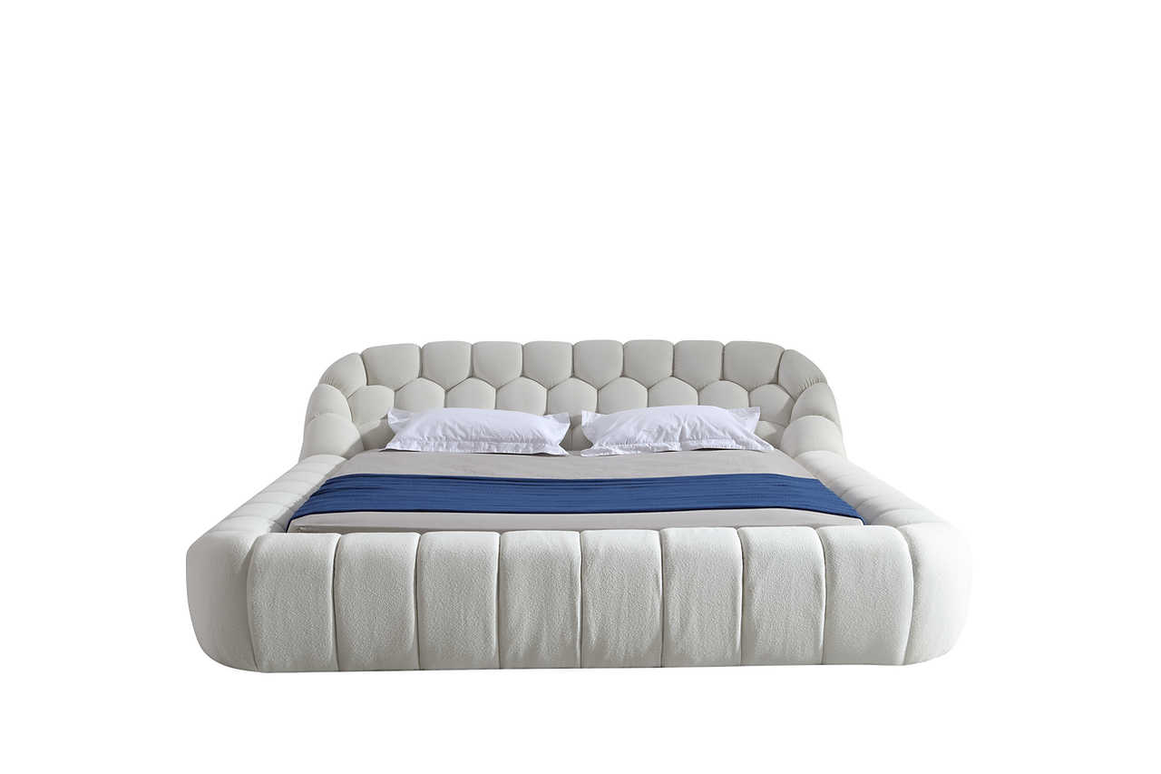 Bubbles King Upholstered Bed close-up of headboard