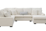 Detail of Brady Beige Fabric Sectional sofa fabric and cushions