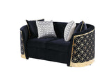 Front angle of Athena Black Living Room Set