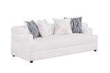 Stepso Cream Boucle Living Room Set side angle view of sofa and loveseat
